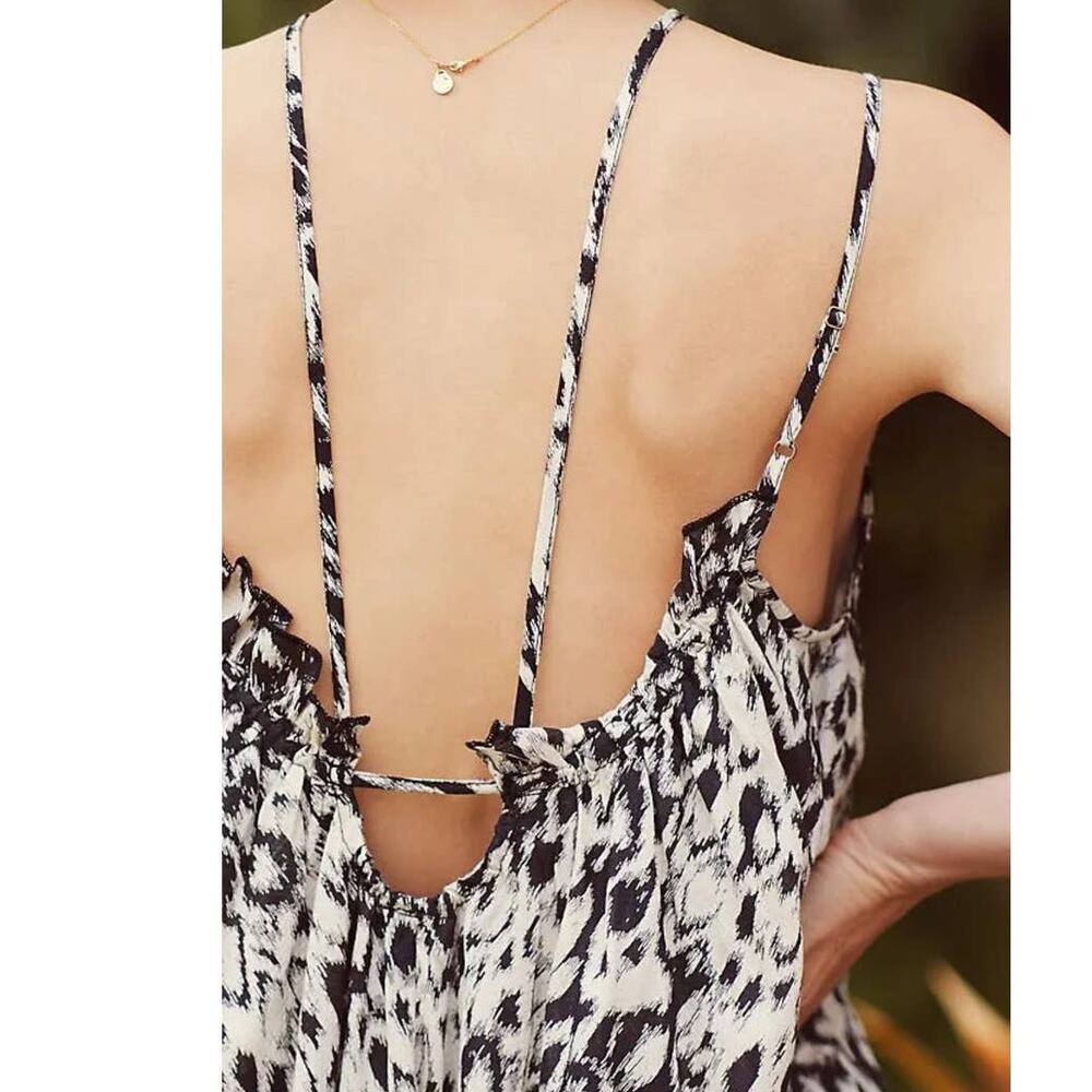 New Anthropologie Strappy Midi Dress $138 XXS 00 Black & White Cover-Up - Picture 5 of 9